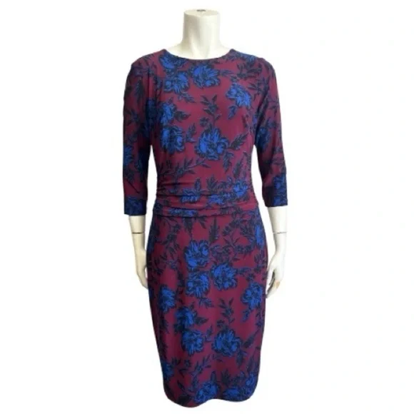 Lauren Ralph Lauren Ruched Dress | Bold Floral | Work to Dinner Chic | Women’s 4 - Picture 4 of 15